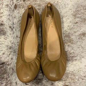 J. crew tan flats, size 8